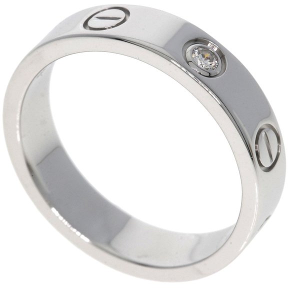 CARTIER 18k White Gold Diamond Love Ring #47 - Picture 1 of 8